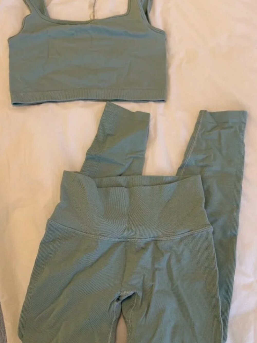Aritzia Golden BodyGrip™ Squareneck Bra Top and Cheeky Hi-Rise 26” Legging
